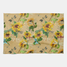 ヴィンテージひまわり キッチンタオル