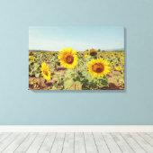 ヴィンテージひまわり キャンバスプリント (インサイチュ (ウッドフロア))