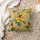 ヴィンテージひまわり クッション (ブランケット)