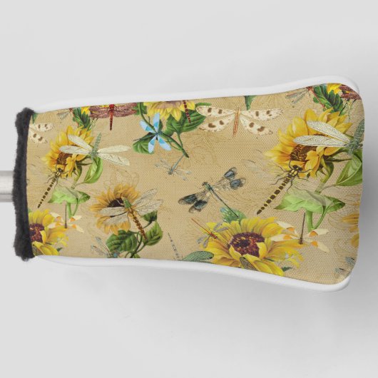 ヴィンテージひまわり ゴルフヘッドカバー (正面)