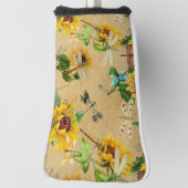 ヴィンテージひまわり ゴルフヘッドカバー (回転90)