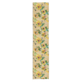 ヴィンテージひまわり ショートテーブルランナー