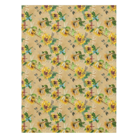 ヴィンテージひまわり テーブルクロス (正面)