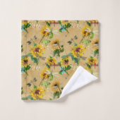 ヴィンテージひまわり バスタオルセット (ウォッシュタオル)