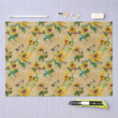 ヴィンテージひまわり 薄葉紙 (クラフト)