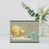 ヴィンテージひれ引き花イースター ポストカード (スタンド正面)