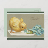 ヴィンテージひれ引き花イースター ポストカード (正面/裏面)