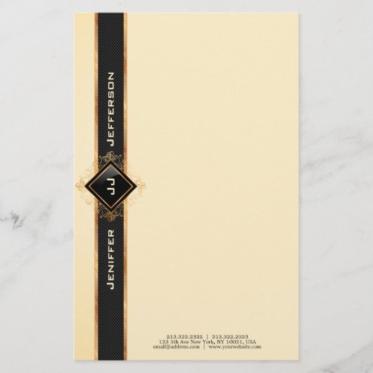 ヴィンテージひエレガントな形紙 便箋 (正面)