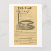 ヴィンテージふくろう石鹸の広告 ポストカード (正面)