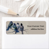 ヴィンテージふわふわした小鳥 ラベル (インサイチュ)