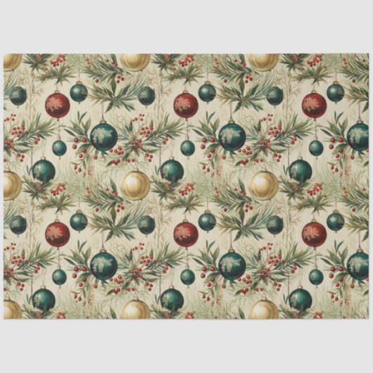 ヴィンテージぶら下がったのオーナメント，果実，枝 薄葉紙 (正面)