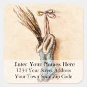 ヴィンテージぶら下がったのクリスマスストッキング住所 シール (正面)