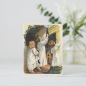 ヴィンテージぶら下がったのストッキング シーズンポストカード (スタンド正面)