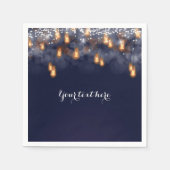 ヴィンテージぶら下がったの電球ウェディングレセプション スタンダードカクテルナプキン (正面)