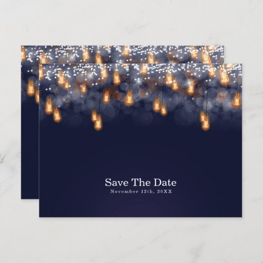 ヴィンテージぶら下がったの電球素朴が日付を保存 案内ポストカード (正面/裏面)