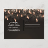 ヴィンテージぶら下がったの電球素朴が日付を保存 案内ポストカード (裏面)