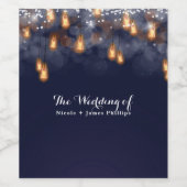 ヴィンテージぶら下がったの電球素朴の結婚カスタム ワインラベル (シングルラベル)