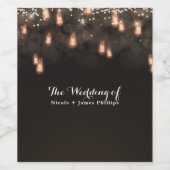 ヴィンテージぶら下がったの電球素朴の結婚カスタム ワインラベル (シングルラベル)