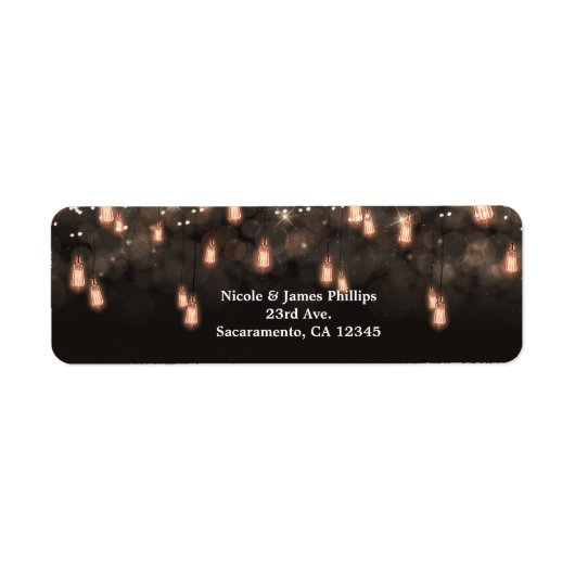 ヴィンテージぶら下がったの電球素朴結婚の ラベル (正面)