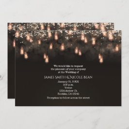 ヴィンテージぶら下がったの電球素朴結婚の 招待状