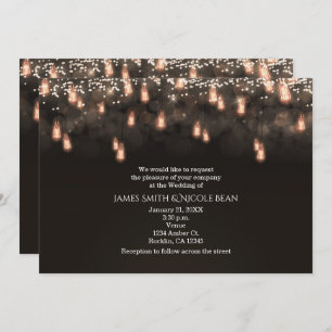 ヴィンテージぶら下がったの電球素朴結婚の 招待状