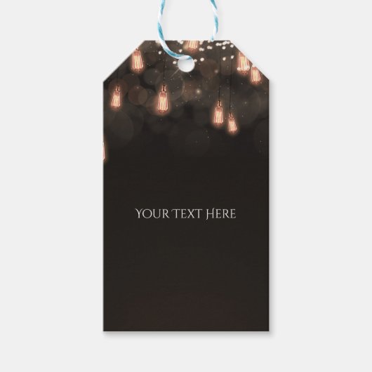 ヴィンテージぶら下がったの電球素朴結婚式の引き出物 ギフトタグ (正面)
