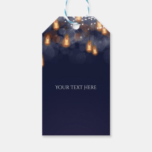 ヴィンテージぶら下がったの電球素朴結婚式の引き出物 ギフトタグ (正面)