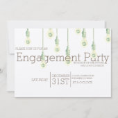 ヴィンテージぶら下がったの電球 |婚約パーティ 招待状 (正面)