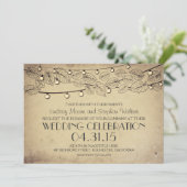 ヴィンテージぶら下がった弦光結婚式招待状 招待状 (スタンド正面)