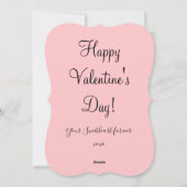 ヴィンテージへ私のバレンタインデーの女の子の文字ピンク シーズンカード (裏面)