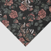 ヴィンテージほこりっぽいバラアライグマ模様 薄葉紙 (詳細)