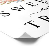 ヴィンテージほこりっぽいバラピーチフローラデザートテーブルサイン ポスター (角)