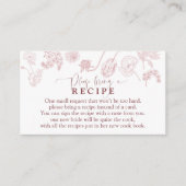 ヴィンテージほこりっぽいバラフローラどうぞレシピ エンクロージャーカード (正面)
