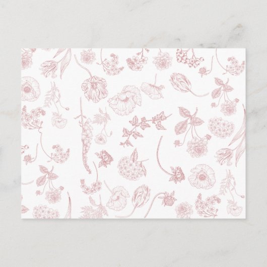 ヴィンテージほこりっぽいバラフローラアドバイストゥザブライド ポストカード (裏面)