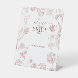 ヴィンテージほこりっぽいバラフローラアドバイストゥザブライド 台座サイン