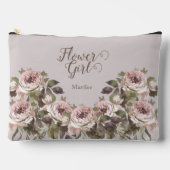 ヴィンテージほこりっぽいバラフローラフラワーガール アクセサリーポーチ (正面)