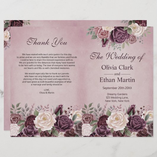 ヴィンテージほこりっぽいバラ開花フローラ (正面/裏面)