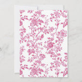 ヴィンテージほこりっぽいピンクボウフローラトイレベビースシャワー 招待状 (裏面)