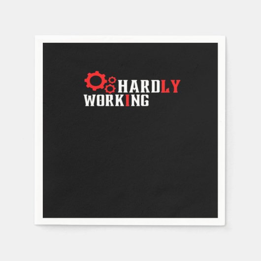 ヴィンテージほとんど働かないおもしろいタイポグラフィ必須 スタンダードカクテルナプキン (正面)