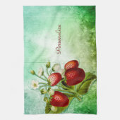 ヴィンテージみすぼらしいイチゴ畑 キッチンタオル (縦)