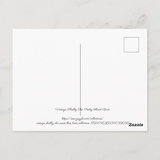 ヴィンテージみすぼらしいシックなかわいらしフローラ ポストカード (裏面)