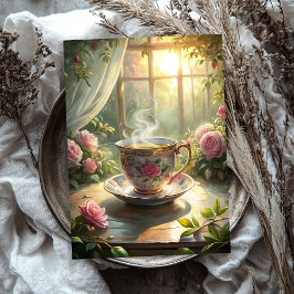 ヴィンテージみすぼらしいシックなイギリスのティーカップバラ 薄葉紙