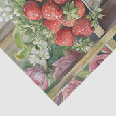 ヴィンテージみすぼらしいシックなティーテーブルストロベリーバラ 薄葉紙 (詳細)