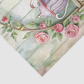 ヴィンテージみすぼらしいシックなティーテーブルストロベリーバラ 薄葉紙 (詳細)