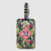 ヴィンテージみすぼらしいシックなバライエローダイヤモンドパターン ラゲッジタグ (正面縦)