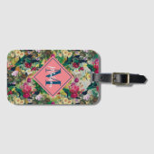 ヴィンテージみすぼらしいシックなバライエローダイヤモンドパターン ラゲッジタグ (正面横)