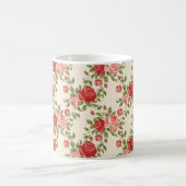 ヴィンテージみすぼらしいシックなバラパターン コーヒーマグカップ (中央)