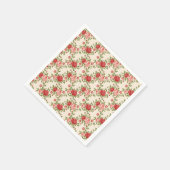 ヴィンテージみすぼらしいシックなバラパターン スタンダードカクテルナプキン (角)