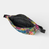 ヴィンテージみすぼらしいシックなバラブルーのピンクのパターン ファニーパック (見開き)