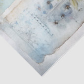 ヴィンテージみすぼらしいシックなパステルブルーとピンクの花 薄葉紙 (詳細)